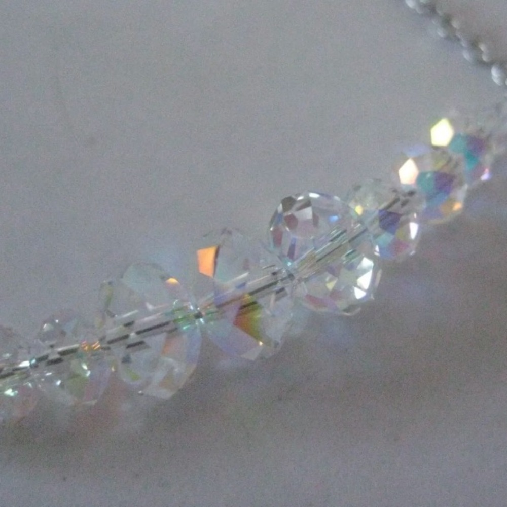 KIRKS FOLLY Clear Aurora Borealis Crystal Silver Tone Necklace - Picture 3 of 6
